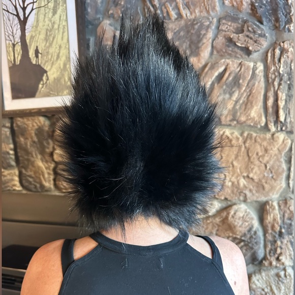 Vintage Sears Fashion Millinery Black Fur Hat Russian  Mod Mohawk Fabulous - Picture 4 of 7